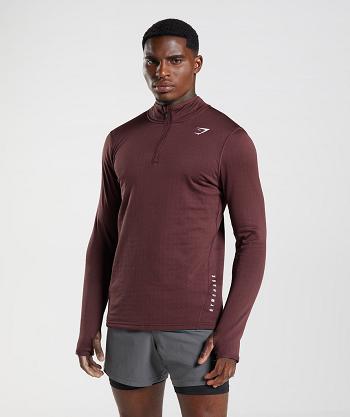 Gymshark Sport 1/4 Zip Muške Accessories Bordo | HR 2755WNB